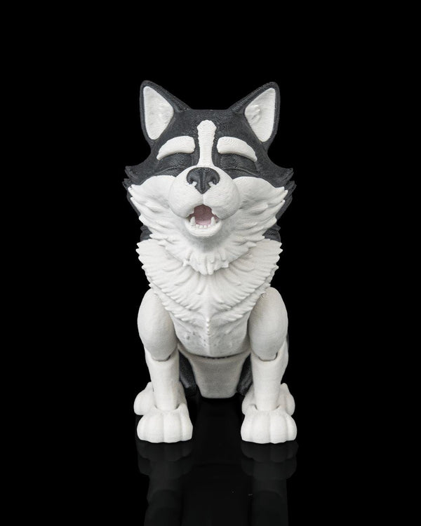 Articulated Husky Dog Toy: Niko, Desk Companion, Dog Lover Gift