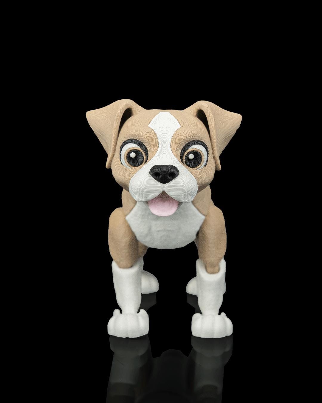Articulated Boxer Dog Collectible: Apollo with Ball Desk Companion