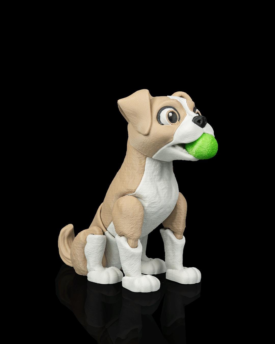 Articulated Boxer Dog Collectible: Apollo with Ball Desk Companion