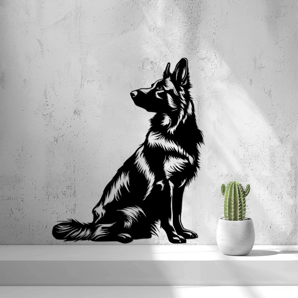 German Shepherd Wall Art — another view on a wall
