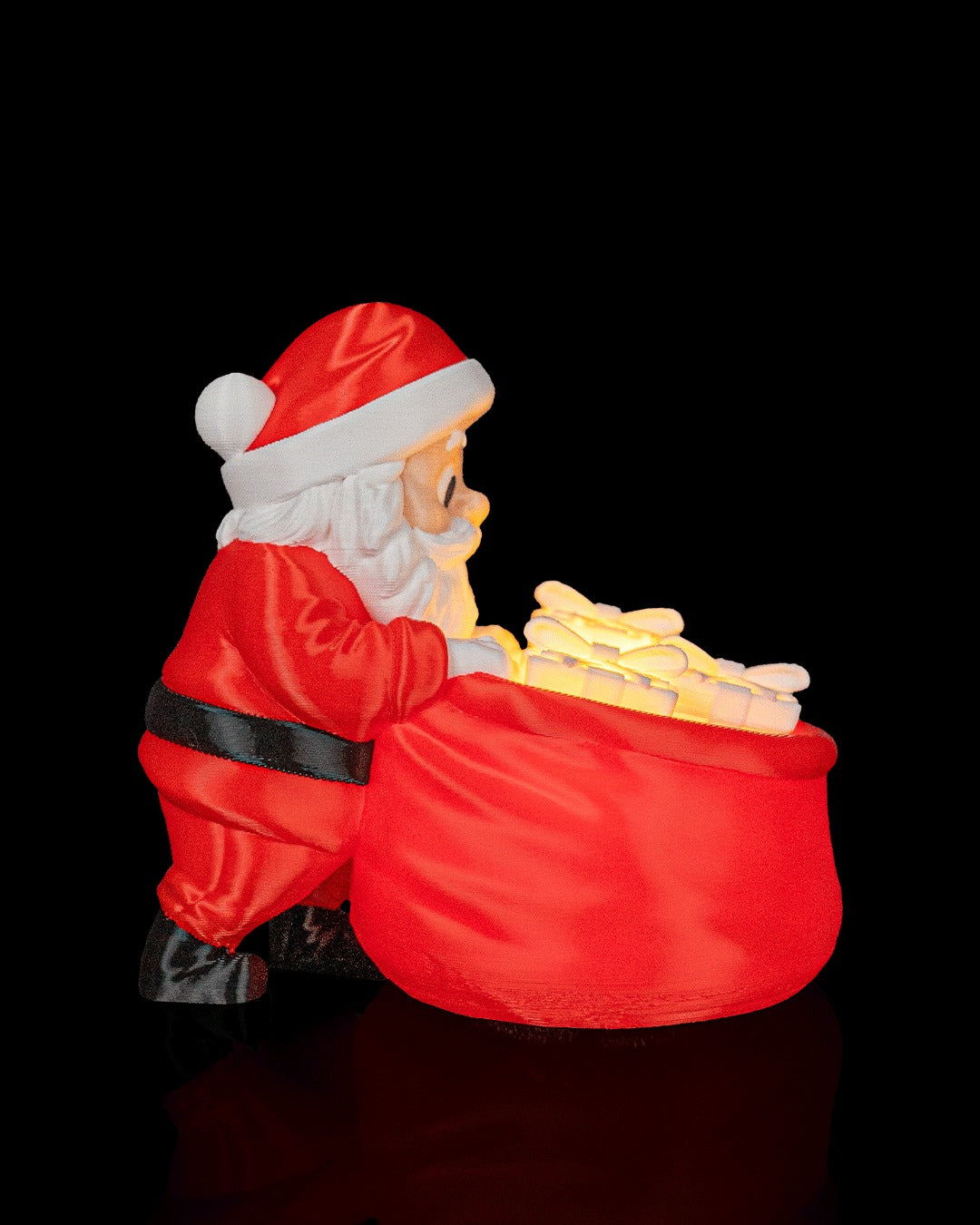 Glowing Gift Bag Table Lamp — lit, side view