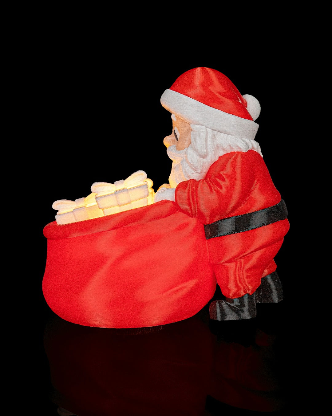 Glowing Gift Bag Table Lamp — lit, other side