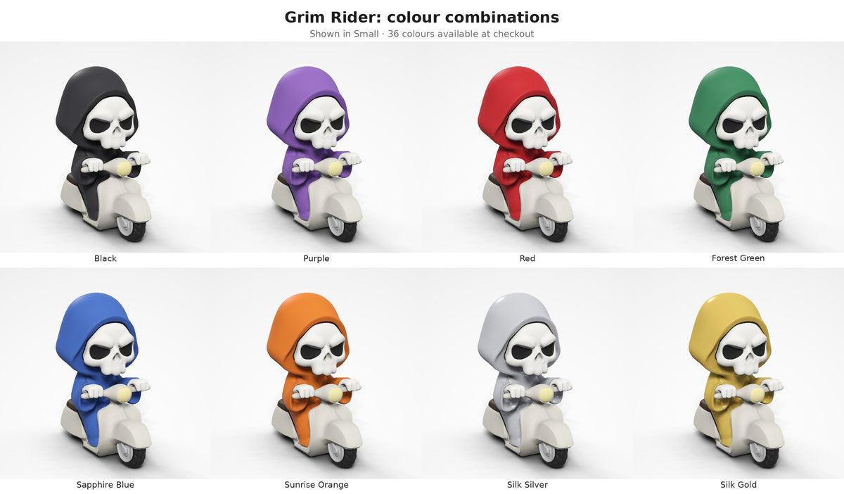 Grim Rider — colour combinations grid