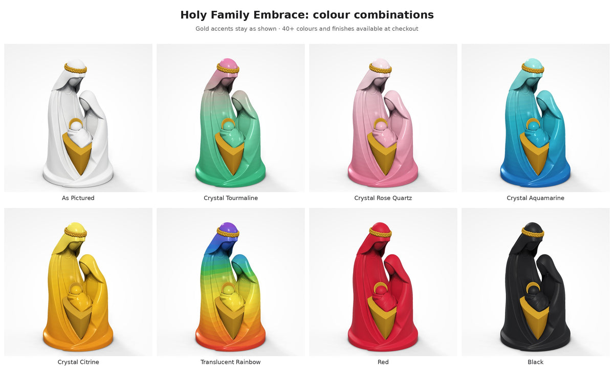 Holy Family Embrace — colour combinations