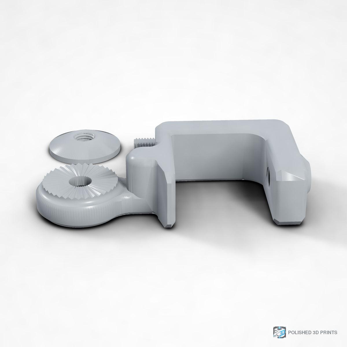 Link-A-Link Fixed C-Clamp Mount – left angle in PETG Grey