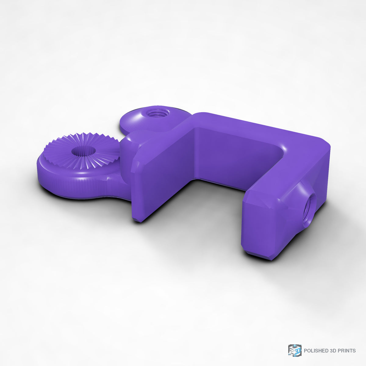 Link-A-Link Fixed C-Clamp Mount – shown in PETG Purple