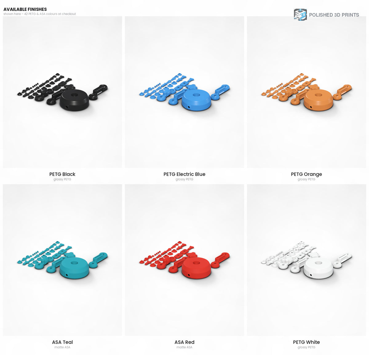 Link-A-Link Webcam & Camera Arm Kit – the kit parts in six available colours