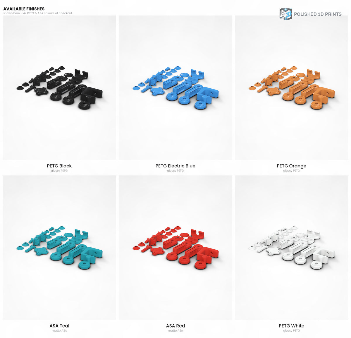 Link-A-Link Desk Phone Arm Kit – the kit parts in six available colours