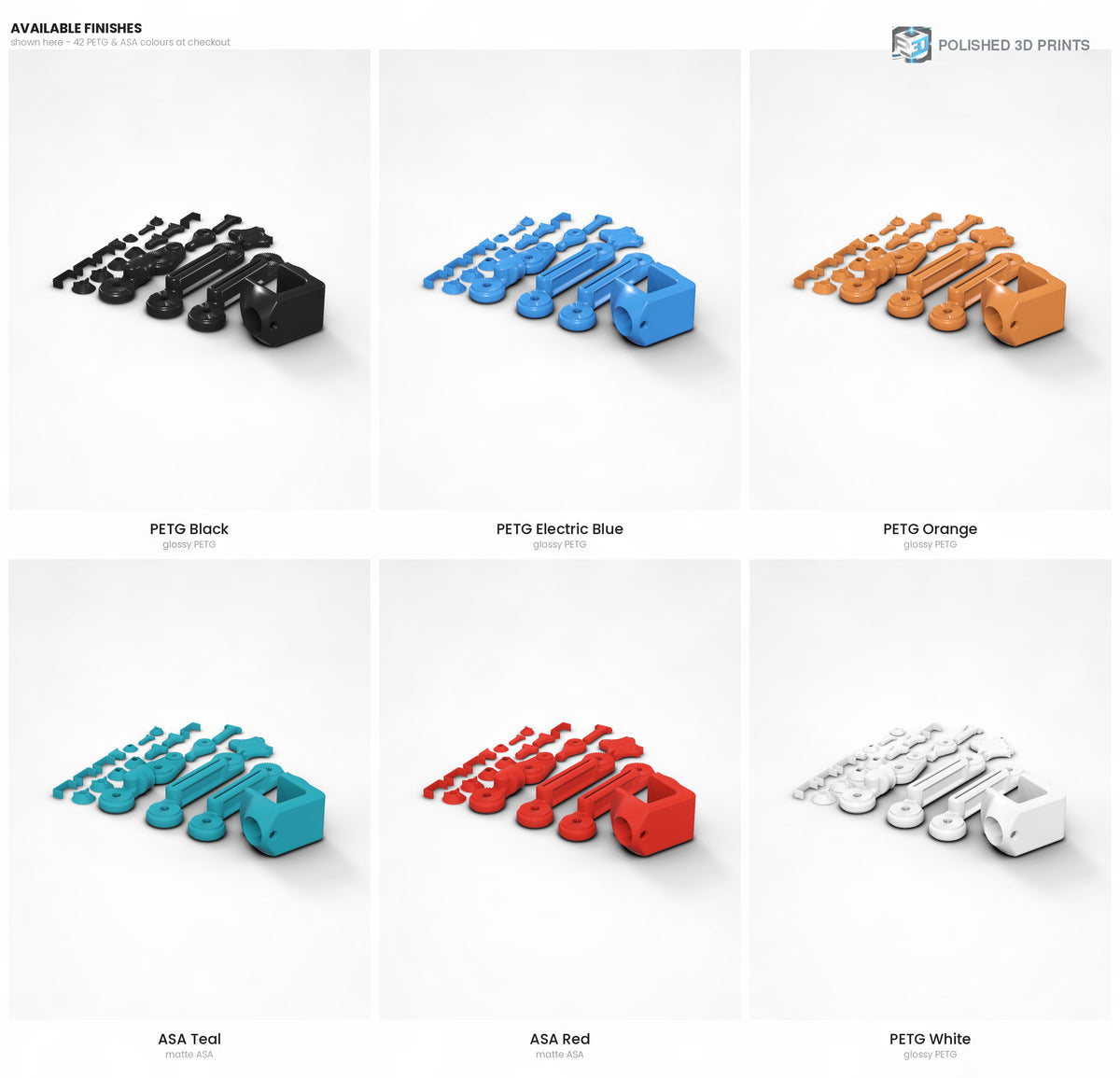 Link-A-Link Streamer Microphone Arm Kit – the kit parts in six available colours