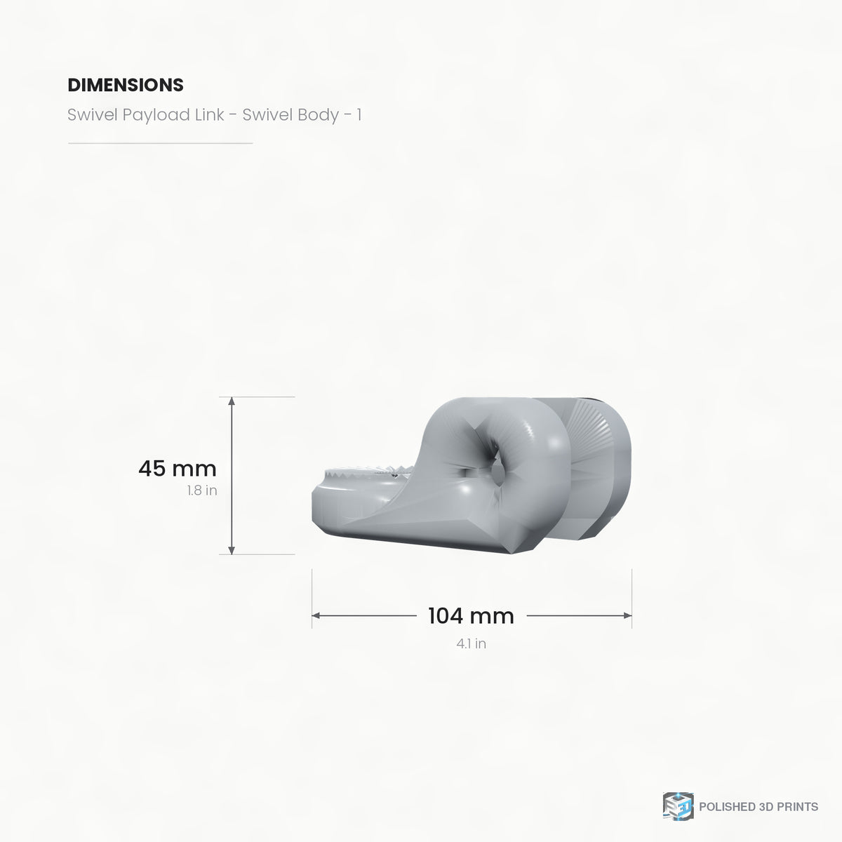 Link-A-Link Swivel Payload Link – dimensions drawing