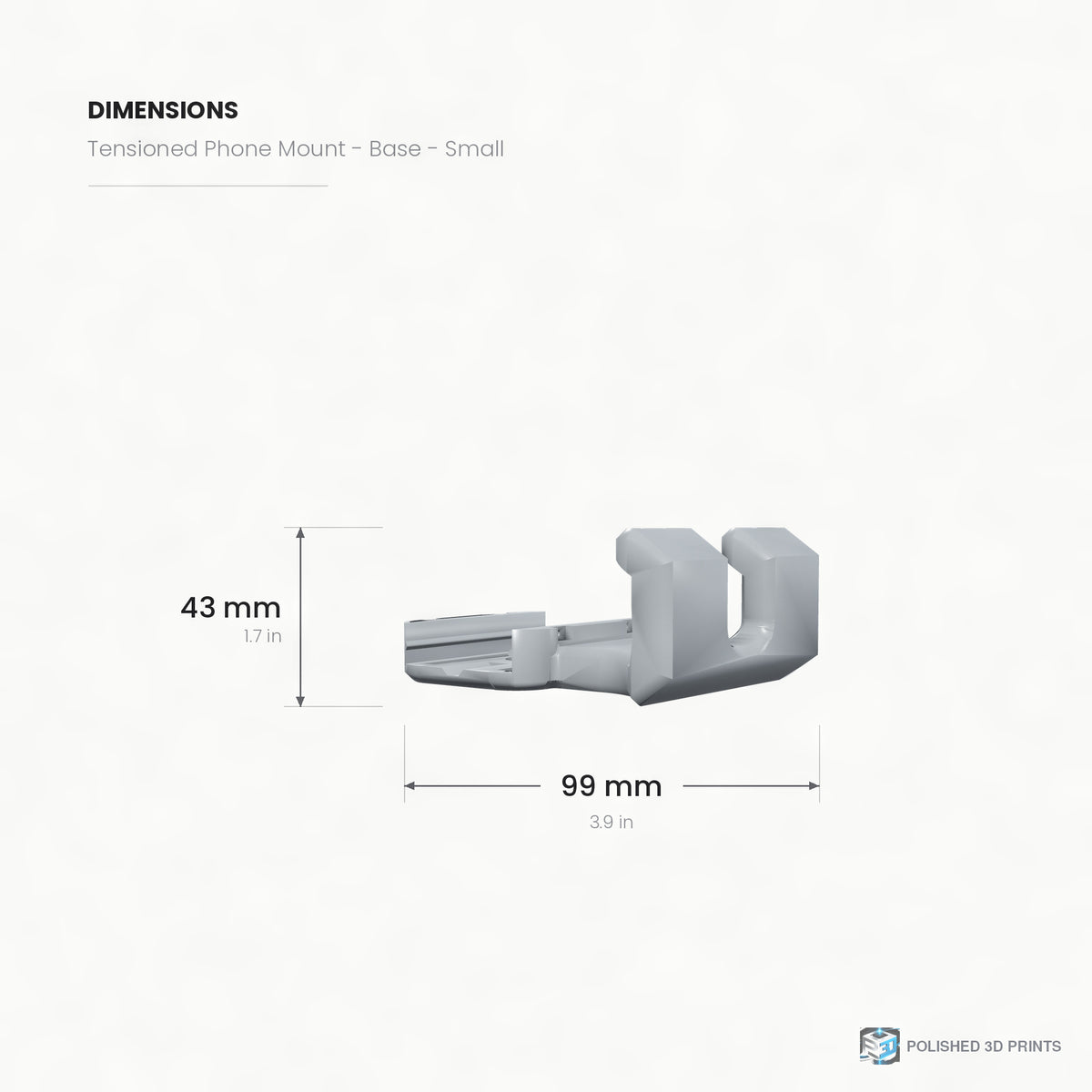 Link-A-Link Tensioned Phone Mount – dimensions drawing