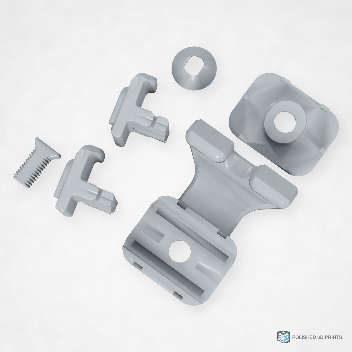 Link-A-Link Tensioned Phone Mount – top-down view in PETG Grey