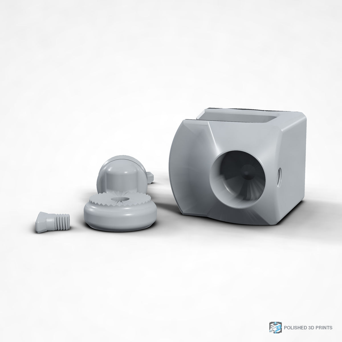 Link-A-Link Rotating C-Clamp Mount – left angle in PETG Grey