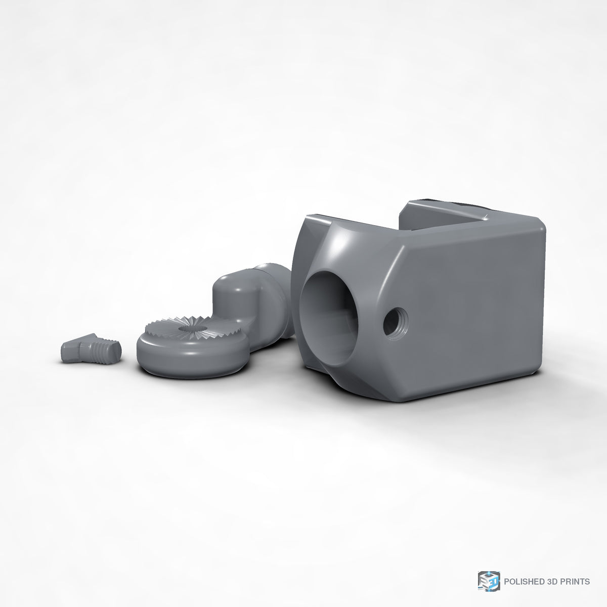 Link-A-Link Rotating C-Clamp Mount – shown in PETG Silver