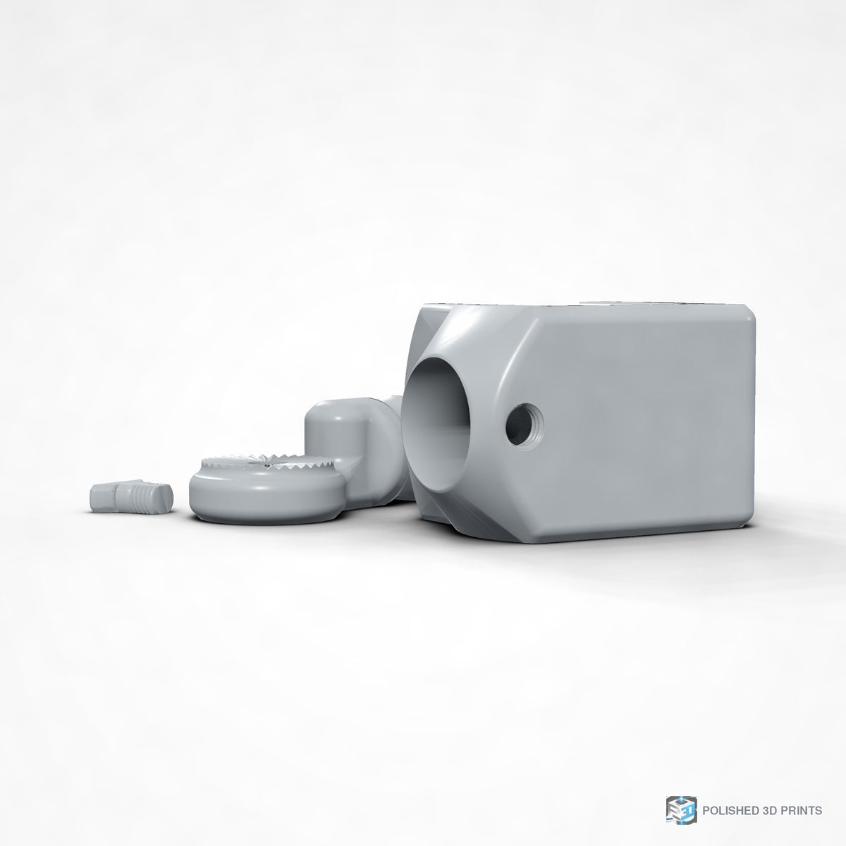 Link-A-Link Rotating C-Clamp Mount – front view in PETG Grey