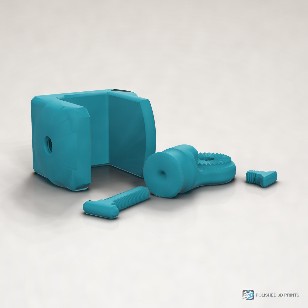 Link-A-Link Rotating C-Clamp Mount – in ASA Teal on a warm studio background