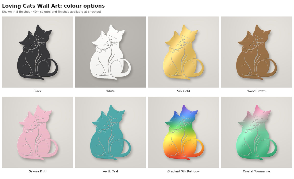 Loving Cats Wall Art — colour options
