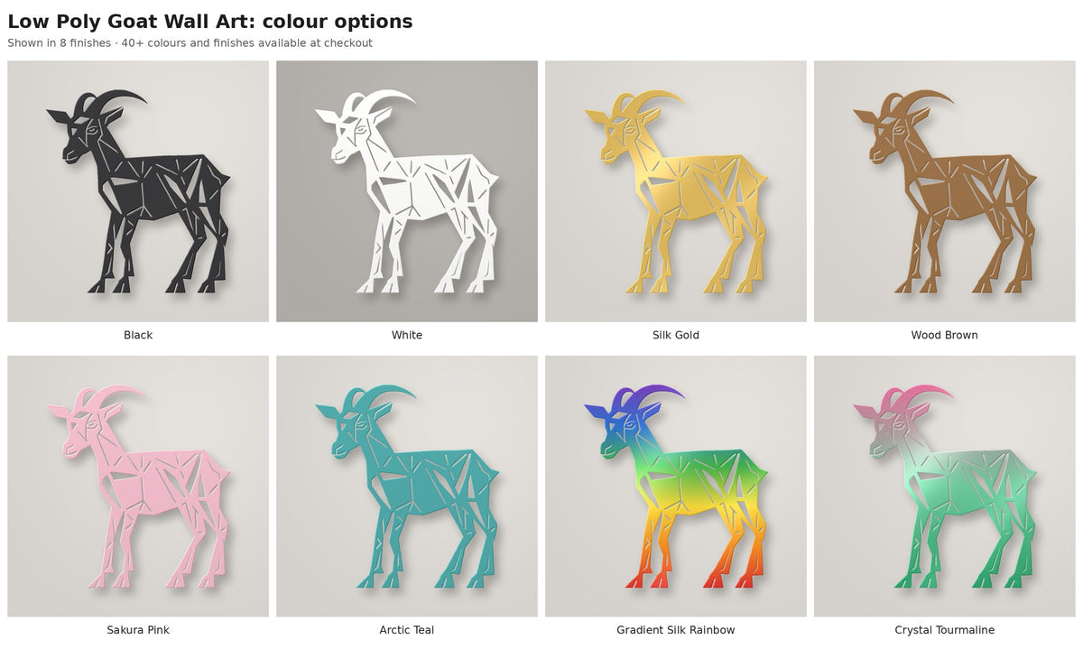 Low Poly Goat Wall Art — colour options