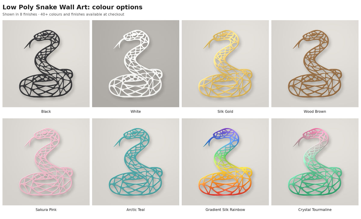 Low Poly Snake Wall Art — colour options