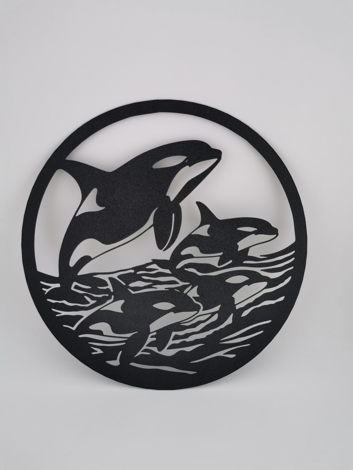 Orcas in the Ocean Wall Art — the printed piece