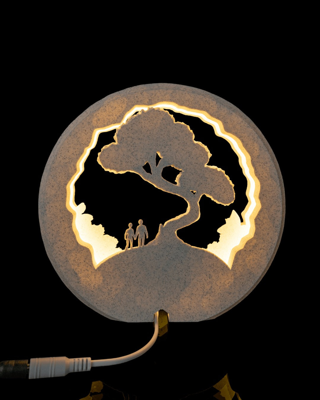 Our Journey Table Lamp — back view with the power cord