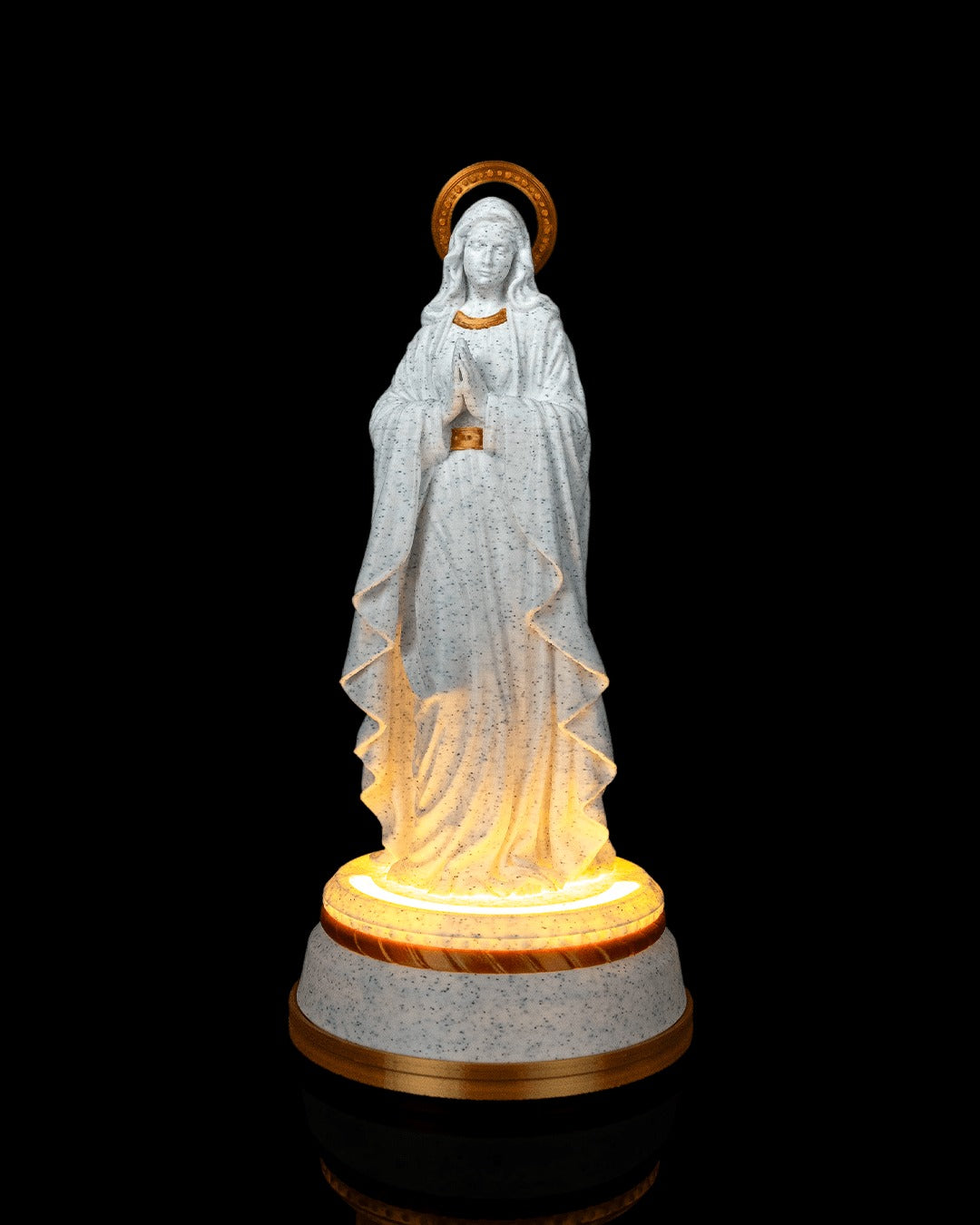 Our Lady Statue — 160 mm statue glowing on its LED base