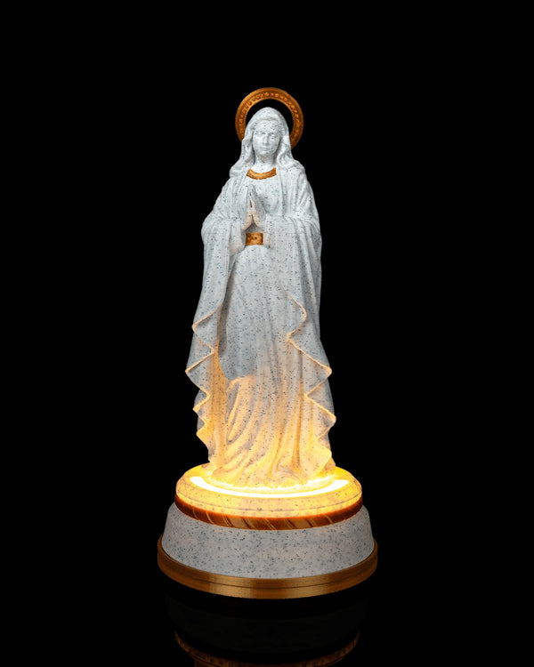 Our Lady Statue — 160 mm statue glowing on its LED base