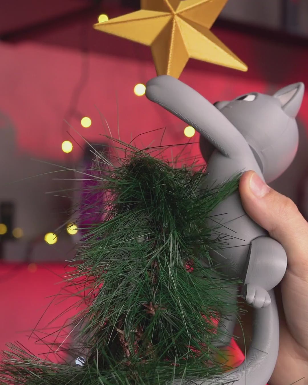 Meowy Christmas Tree Topper — video