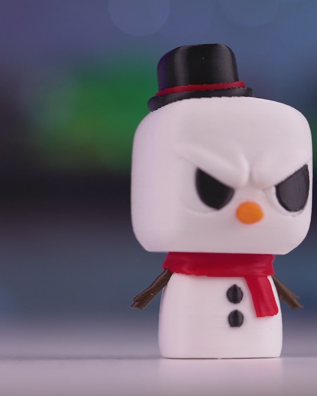 Snowmanty — 3D-printed Christmas keyring, turntable video