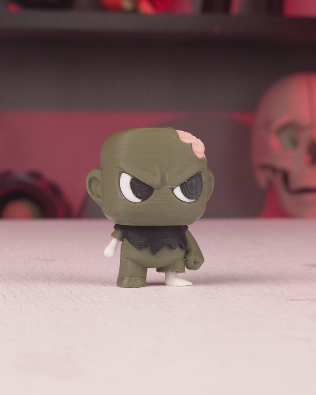 Zanty zombie Anty keyring — 3D-printed Halloween charm in motion
