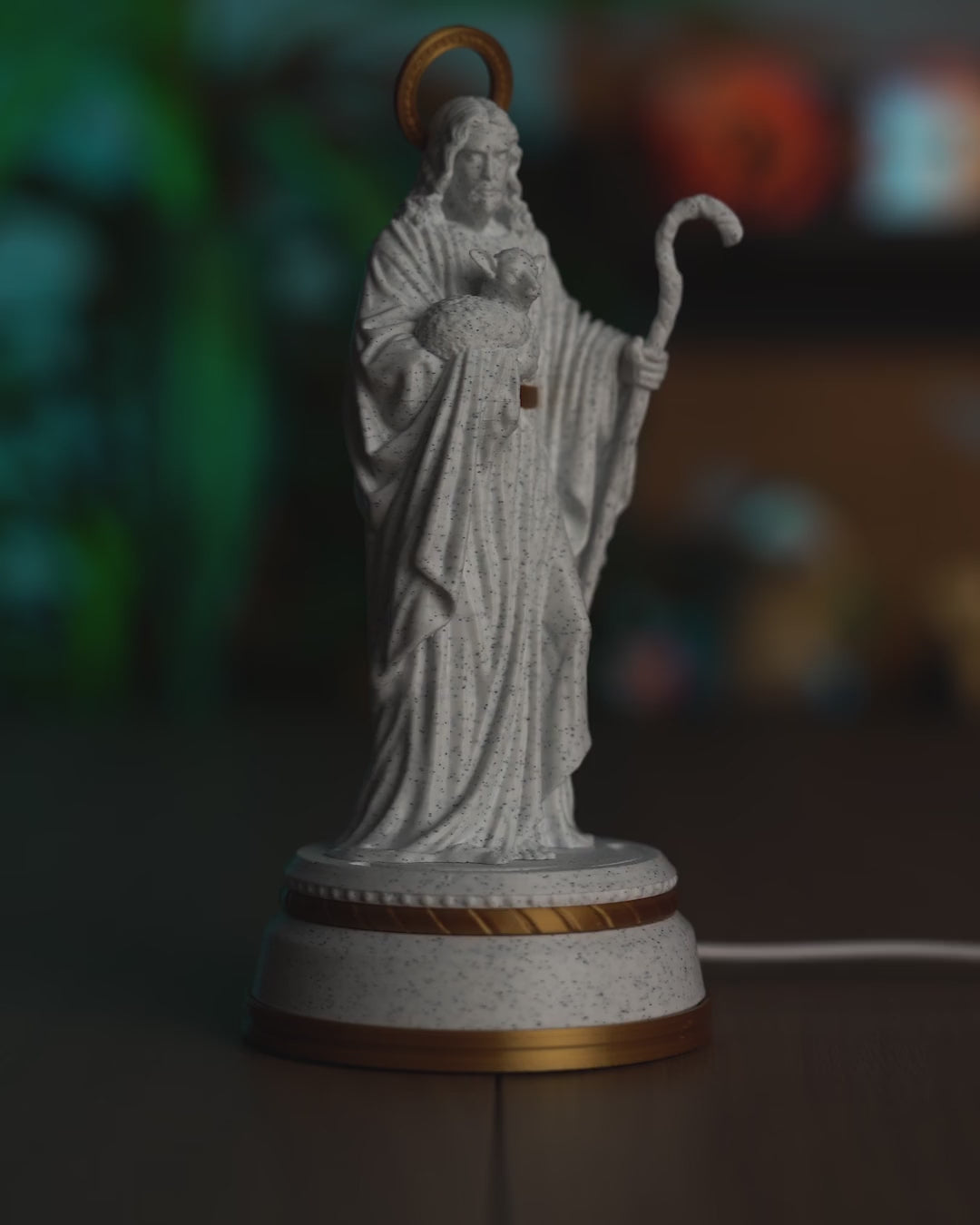 Good Shepherd Statue — video of the statue glowing