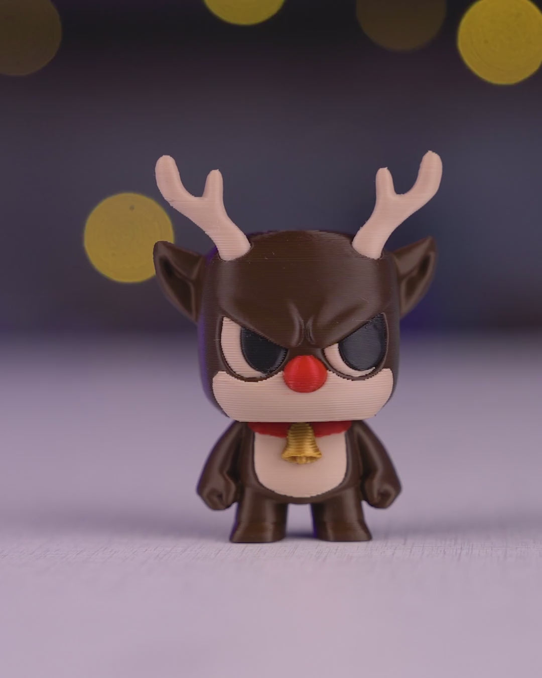 Rantydeer — 3D-printed Christmas keyring, turntable video