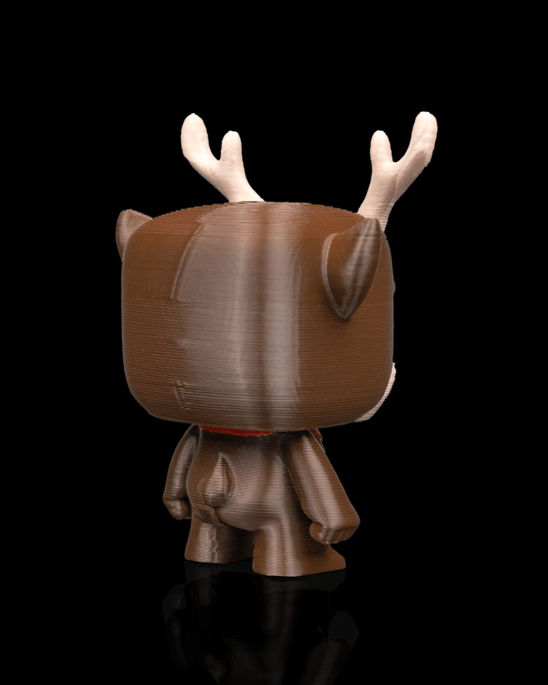 Rantydeer 3D-printed Christmas keyring — rear view