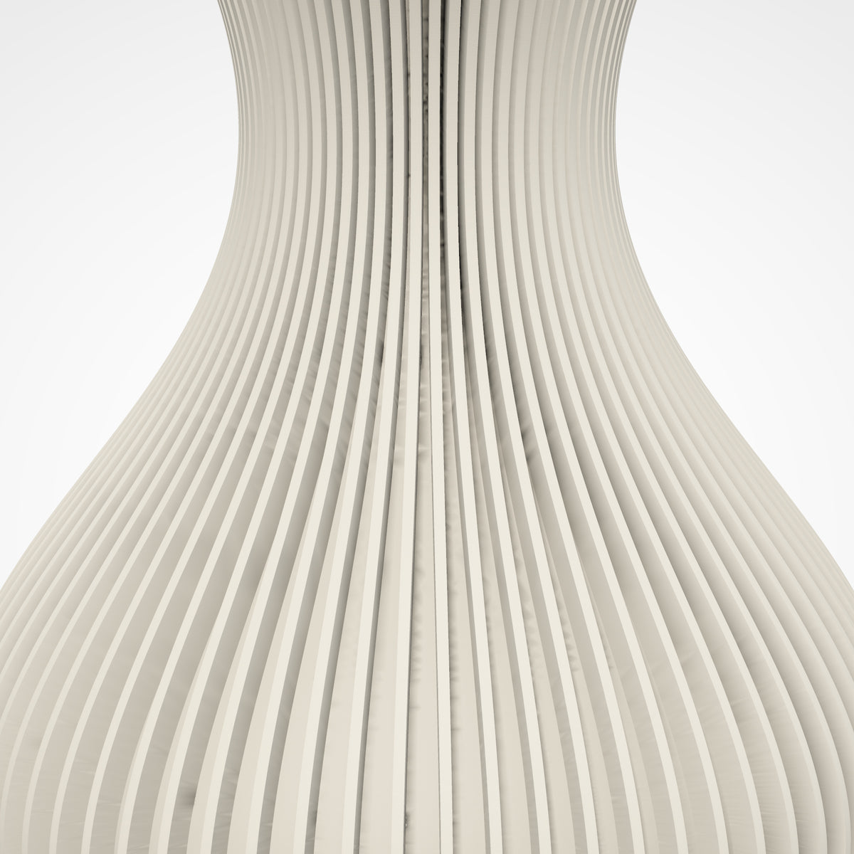 Ribbed Bulb Vase — close-up of the vertical ribs and neck in matte cream