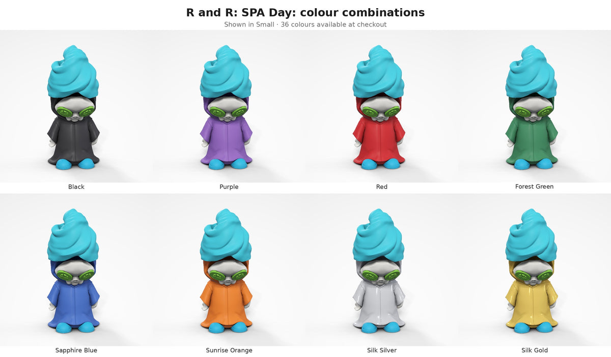 R and R: SPA Day — colour combinations grid