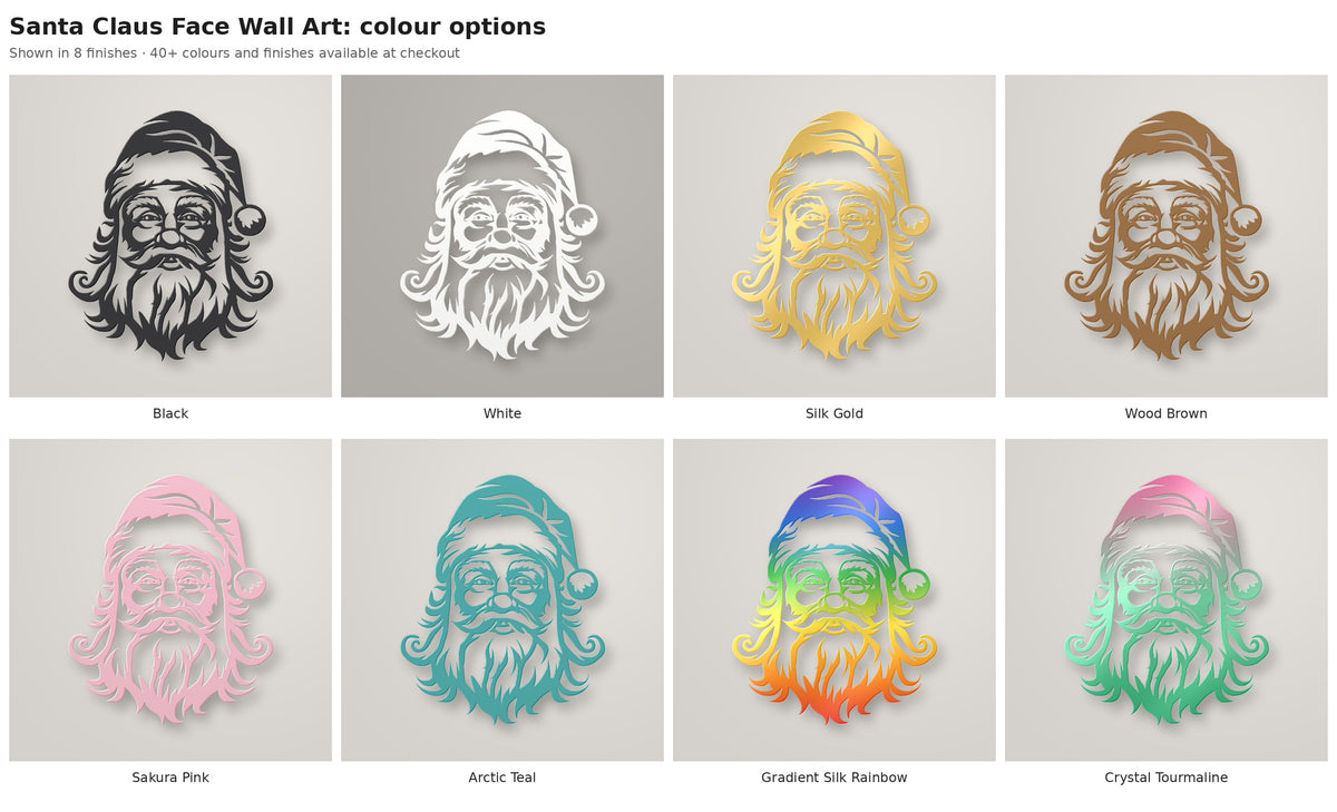 Santa Claus Face Wall Art — colour options