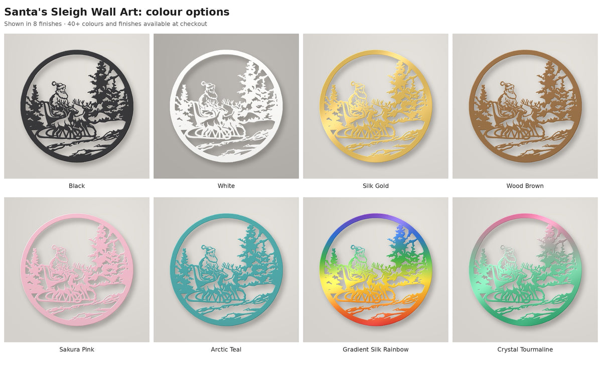 Santa's Sleigh Wall Art — colour options