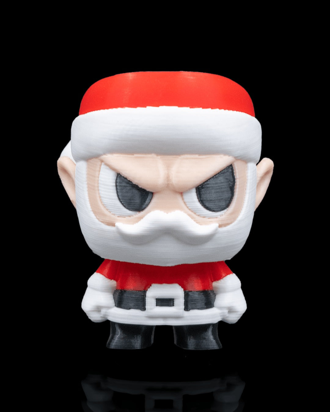 Santy Claus 3D-printed Christmas keyring — front view