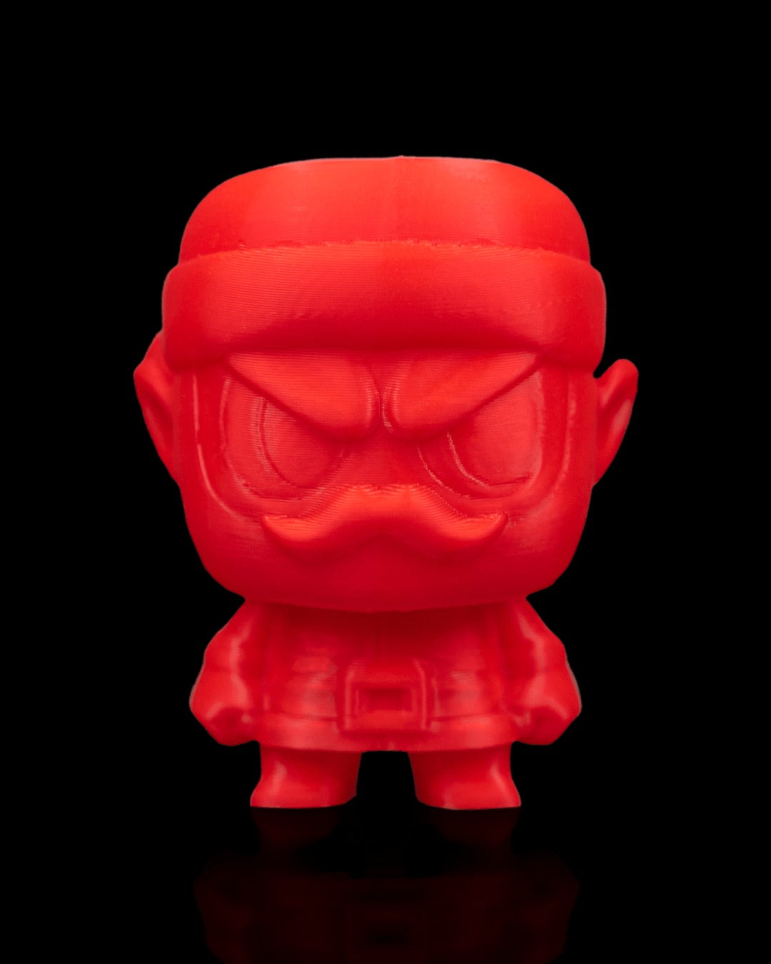 Santy Claus 3D-printed Christmas keyring — printed in a single colour
