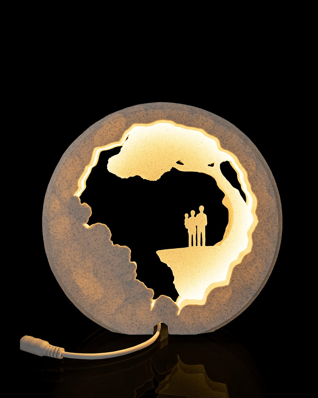 Side by Side Table Lamp — back view with the power cord