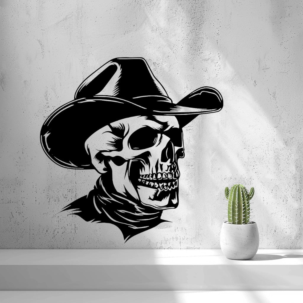 Cowboy Skull Wall Art — another view on a wall