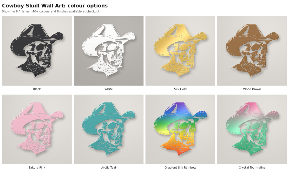 Cowboy Skull Wall Art — colour options