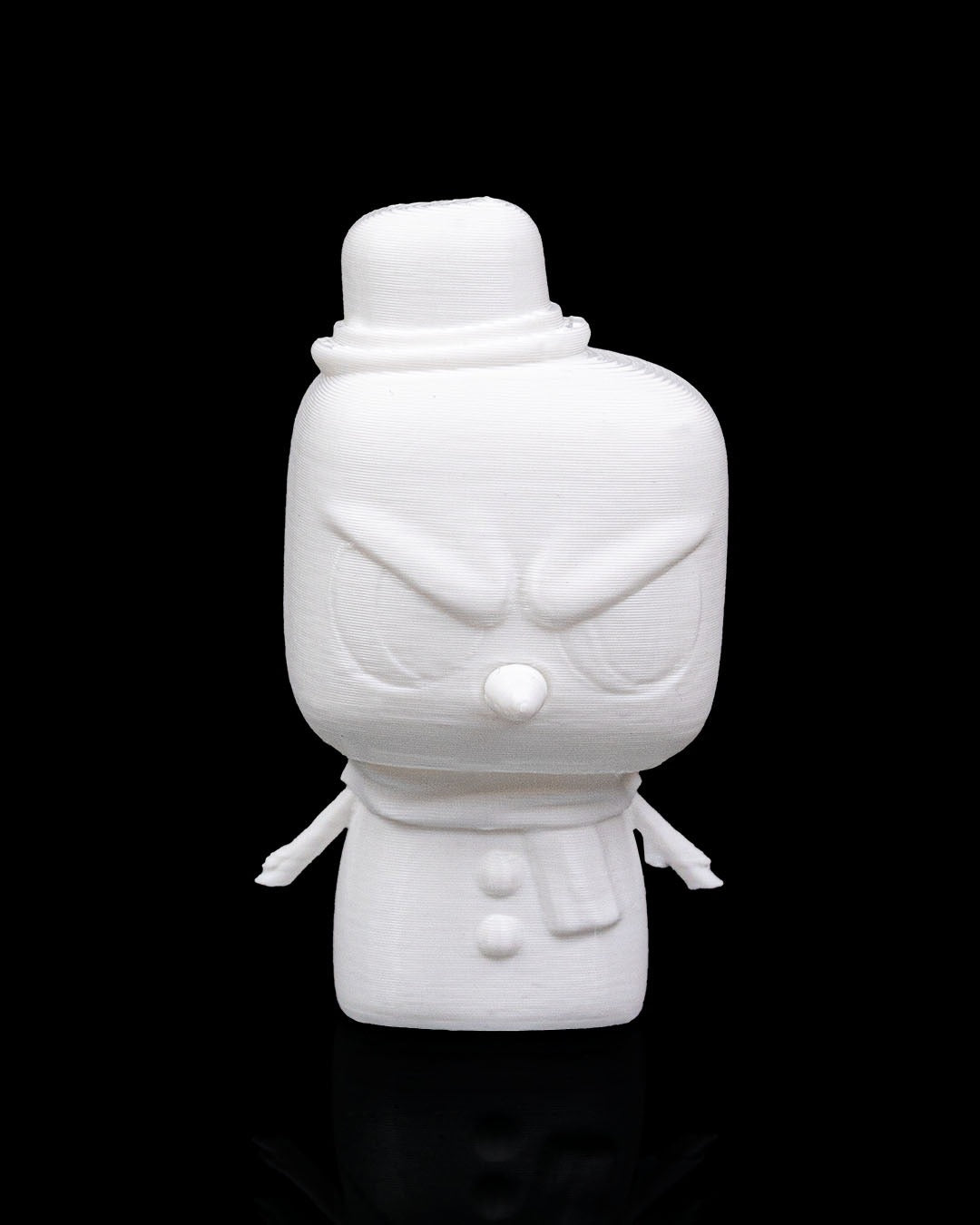 Snowmanty 3D-printed Christmas keyring — printed in a single colour