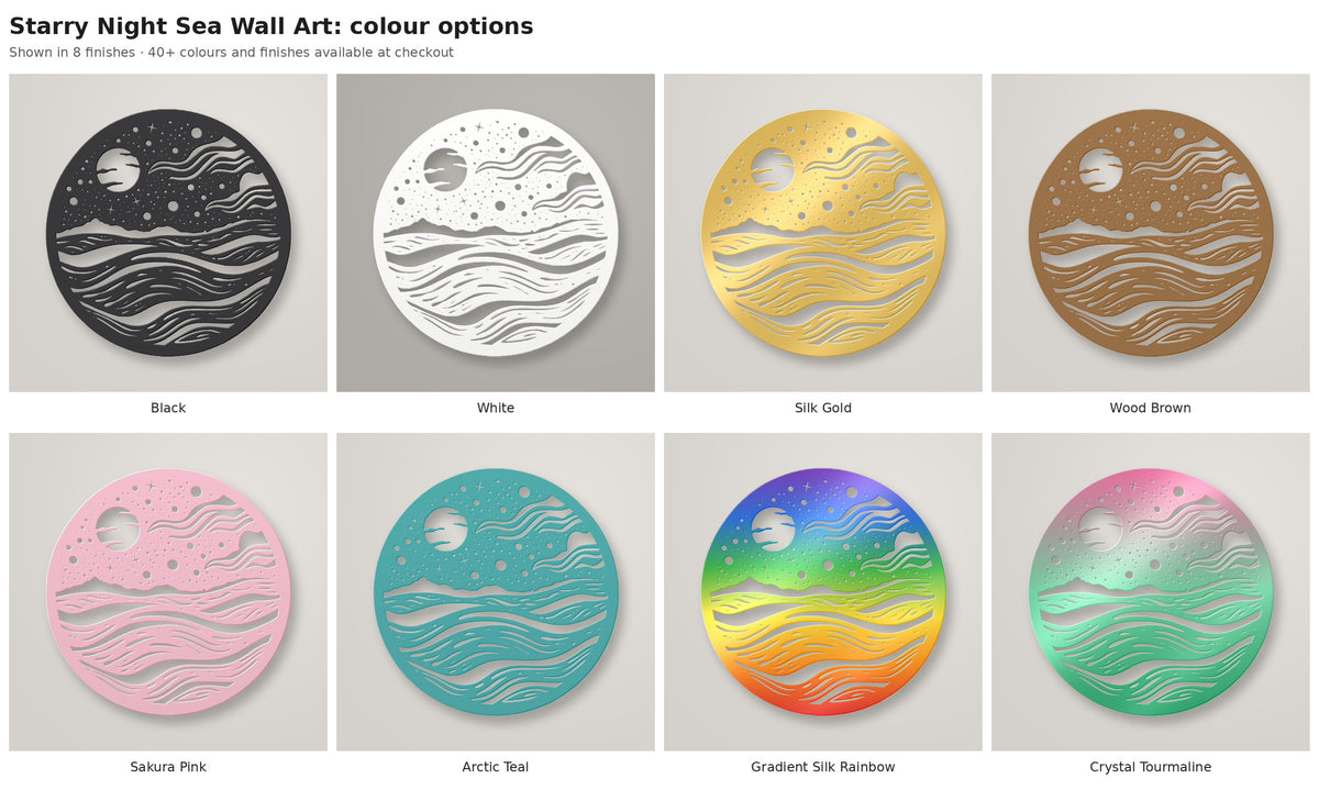 Starry Night Sea Wall Art — colour options