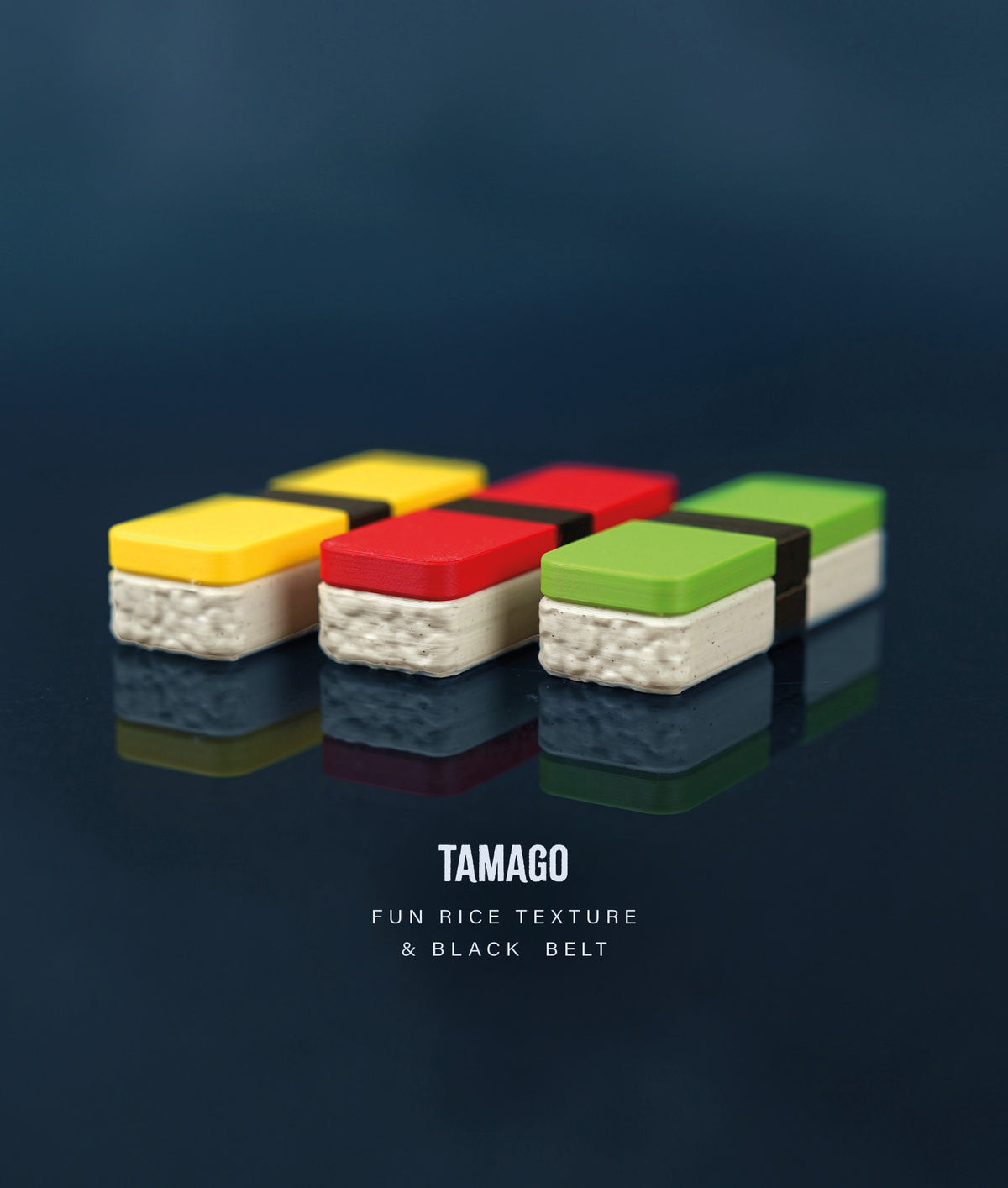Sushi Stack Tumble Tower Game — Tamago stones with black nori belt