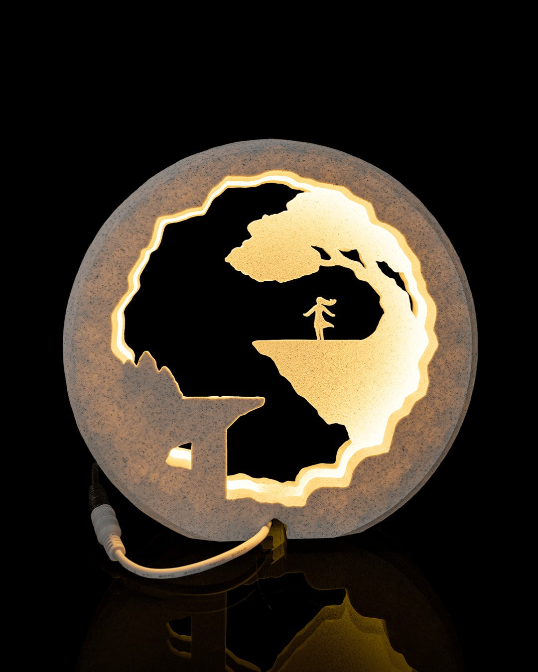 The Dreamer Table Lamp — back view with the power cord
