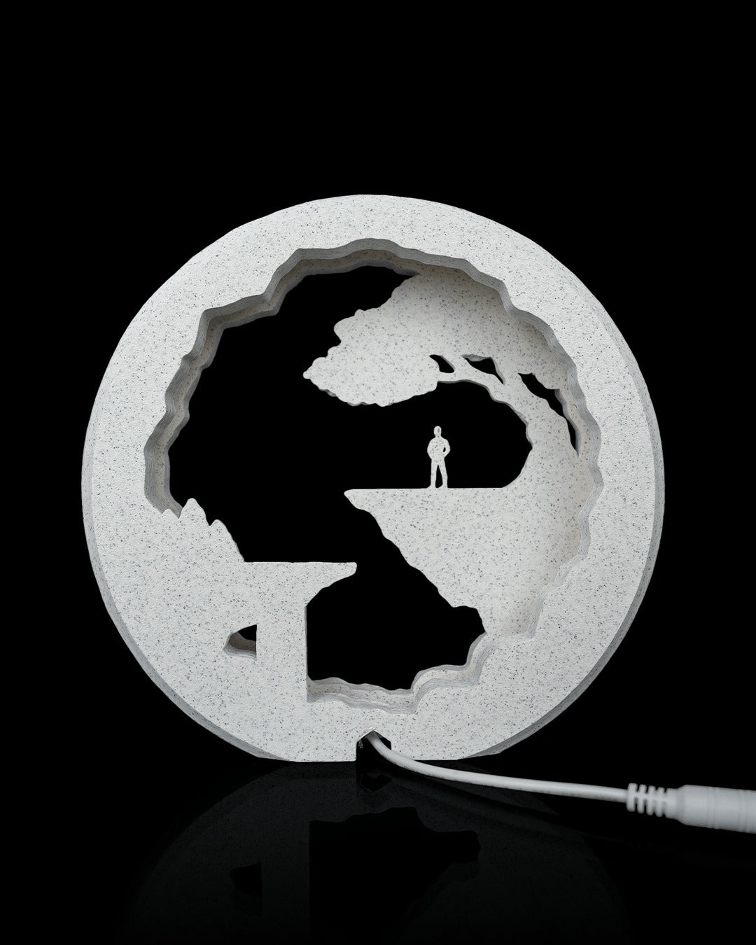 The Wanderer Table Lamp — back view while off, with the power cord