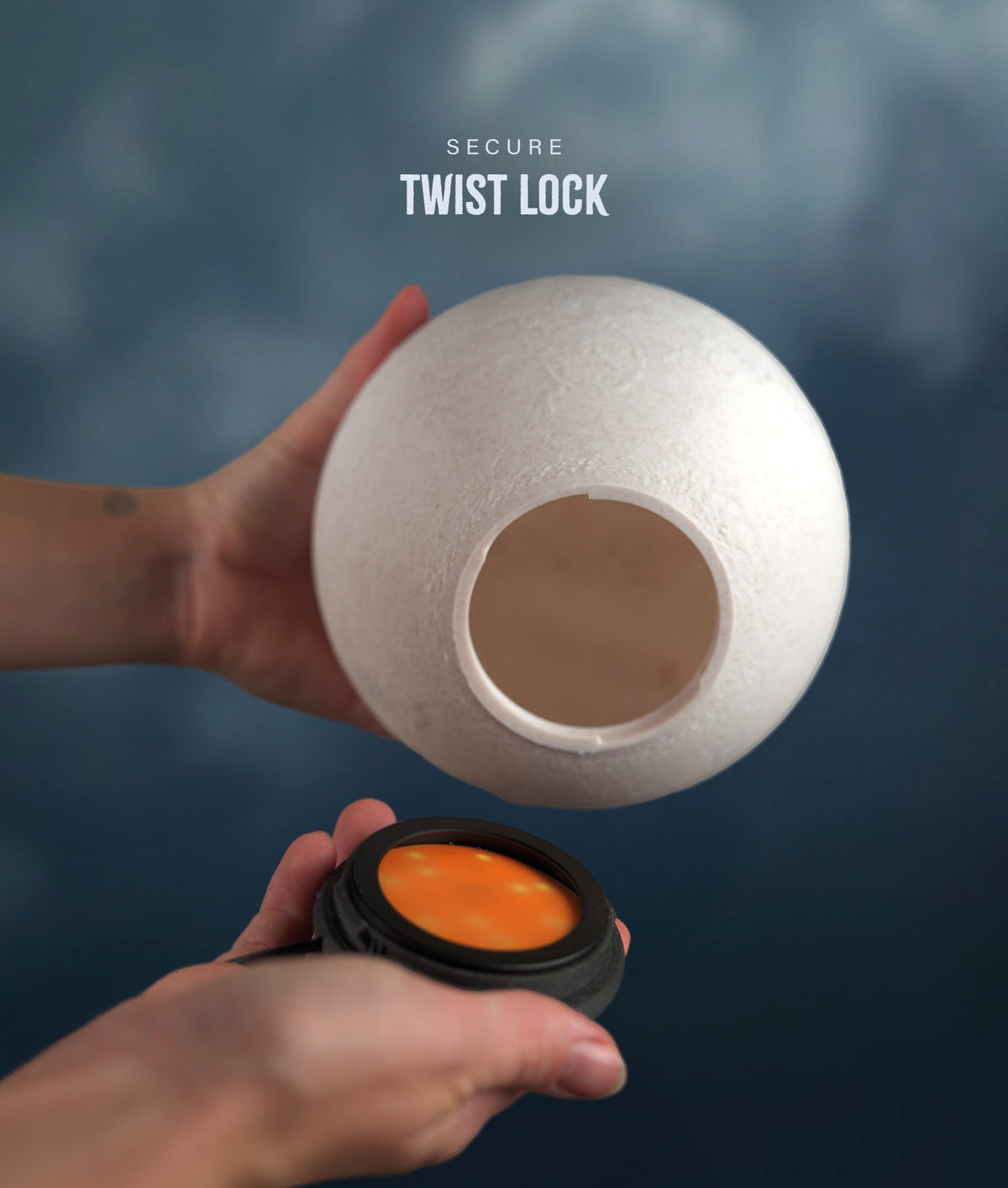 Venus Planet Lamp — globe twist-locking onto the LED base