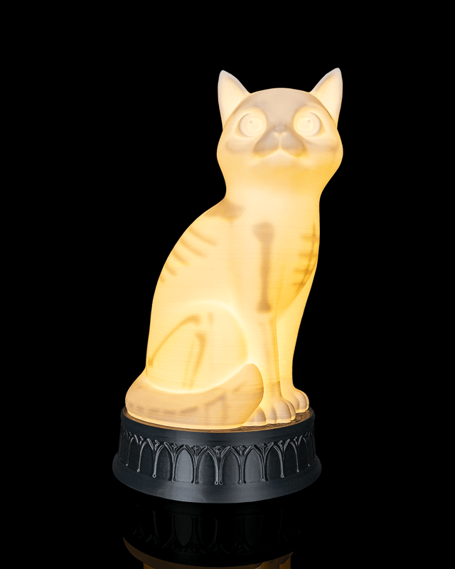 X-Ray Cat Table Lamp — Glowing Cat with a Skeleton Showing Through